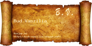 Bud Vaszilia névjegykártya